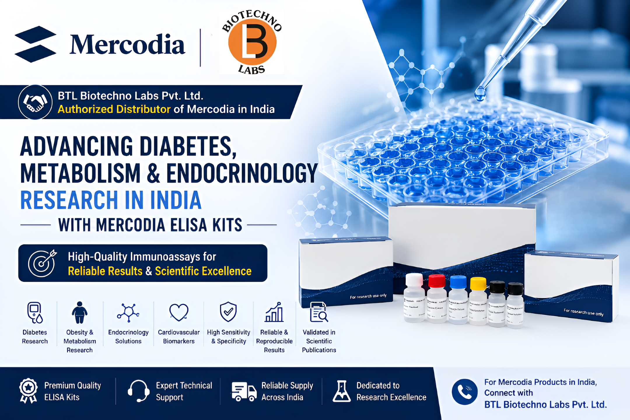 Mercodia Products in India: Advancing Diabetes and Metabolic Research with BTL Biotechno Labs Pvt. Ltd., Authorized Distributor