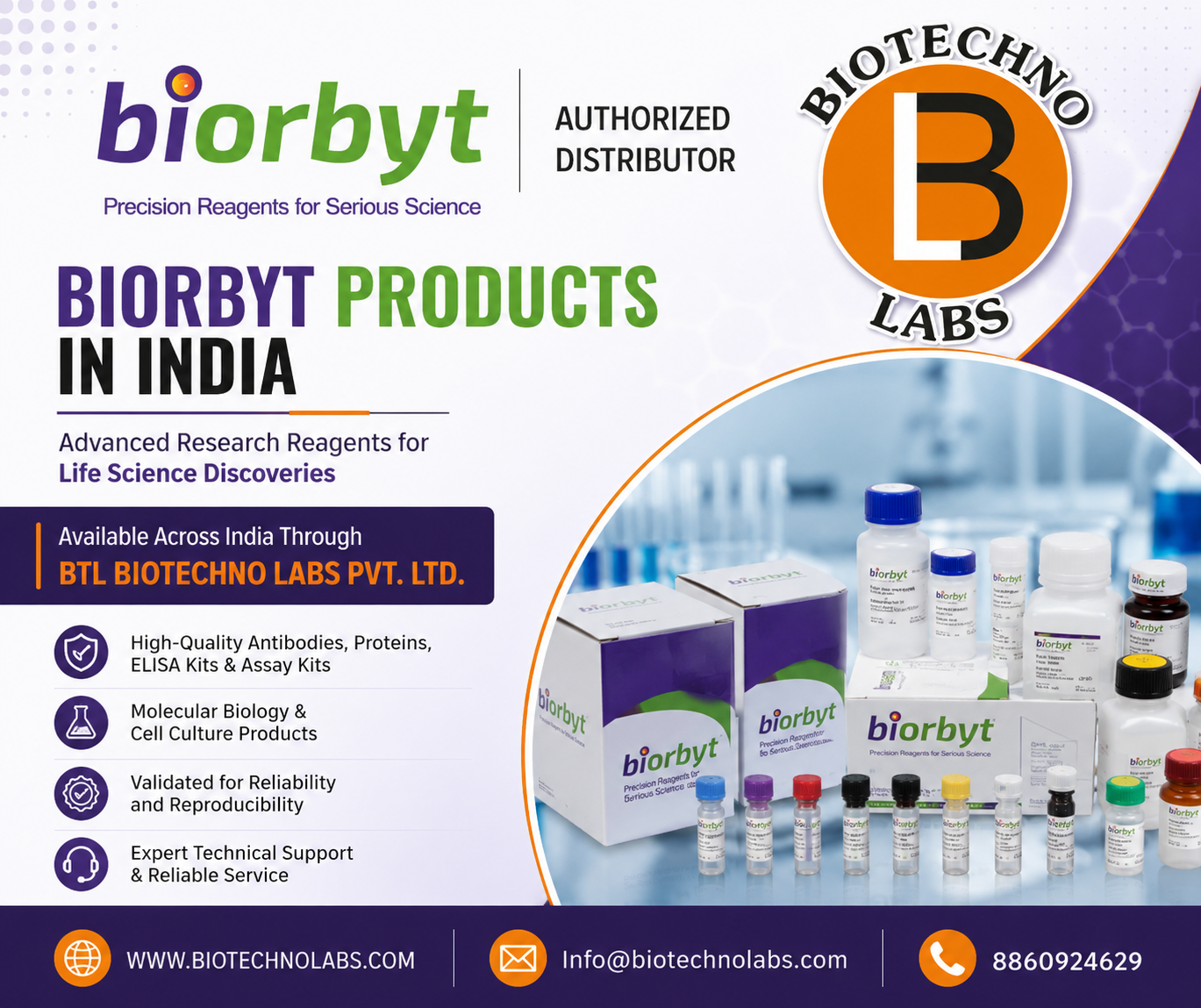 Biorbyt Products in India | Available Through BTL Biotechno Labs Pvt. Ltd., Authorized Distributor