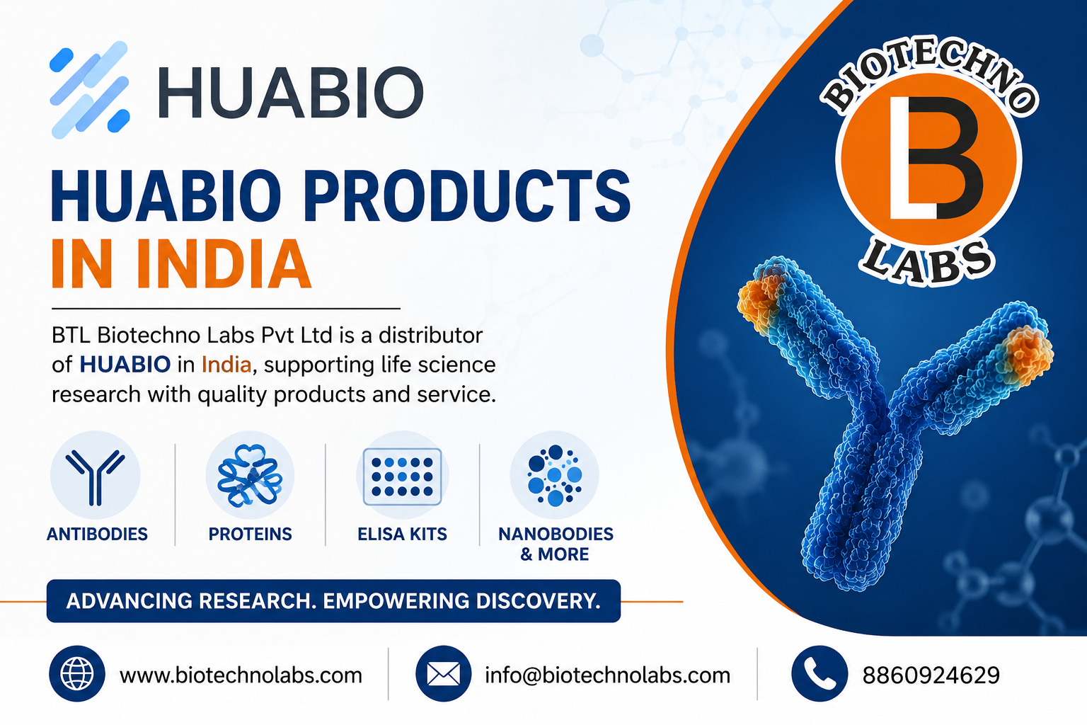 HUABIO Products in India: BTL Biotechno Labs Pvt Ltd, Distributor of HUABIO in India