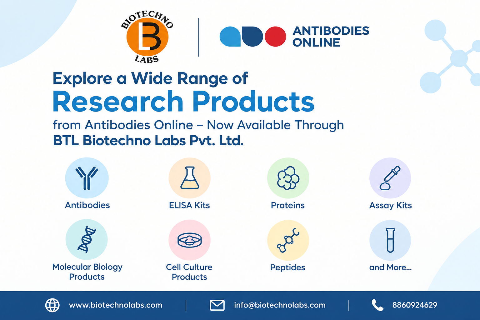 BTL Biotechno Labs Pvt. Ltd. – Distributor of Antibodies-online in India | Antibodies, ELISA Kits, Proteins & Research Products