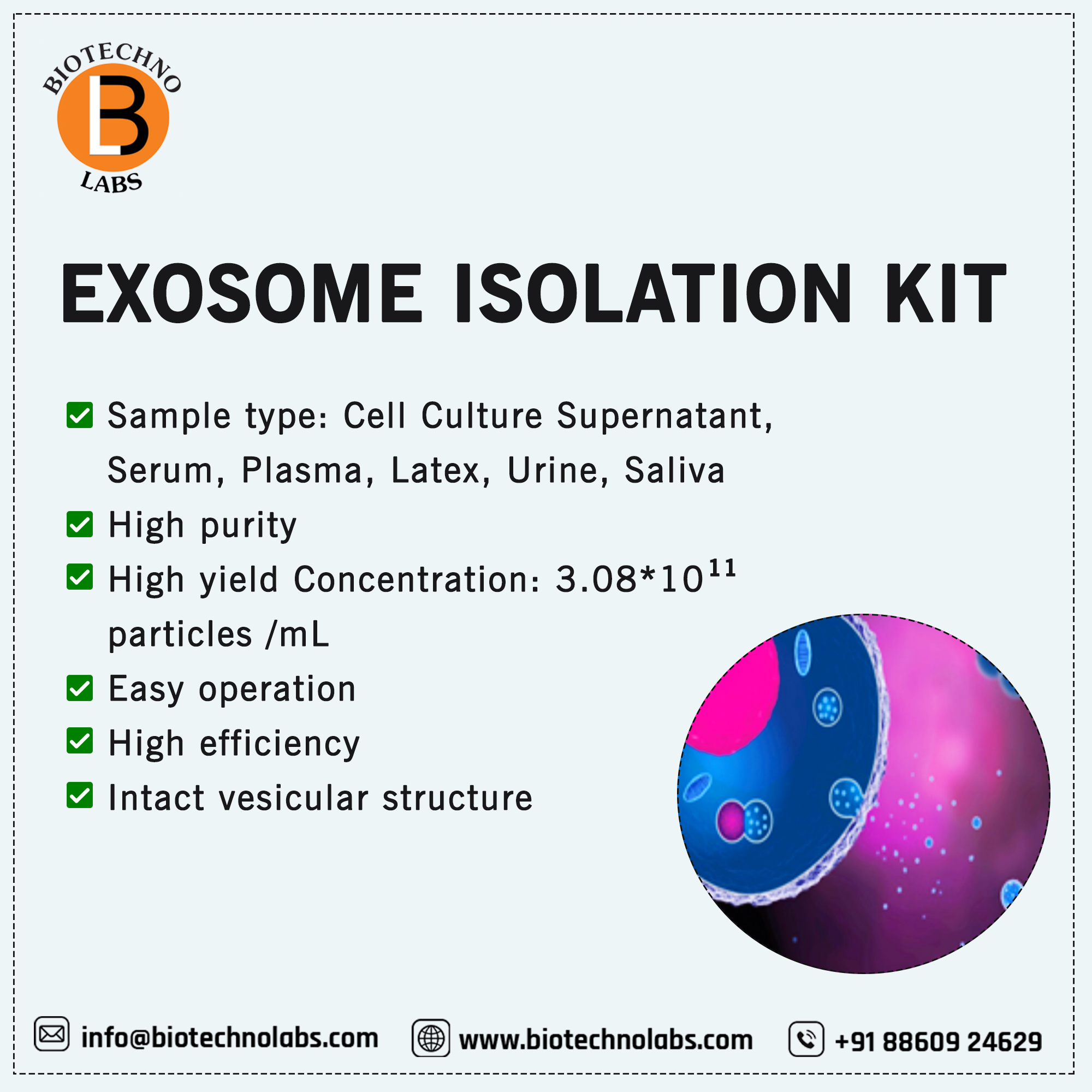 Biotechnolabs introduce broad range of exosome isolation kits.