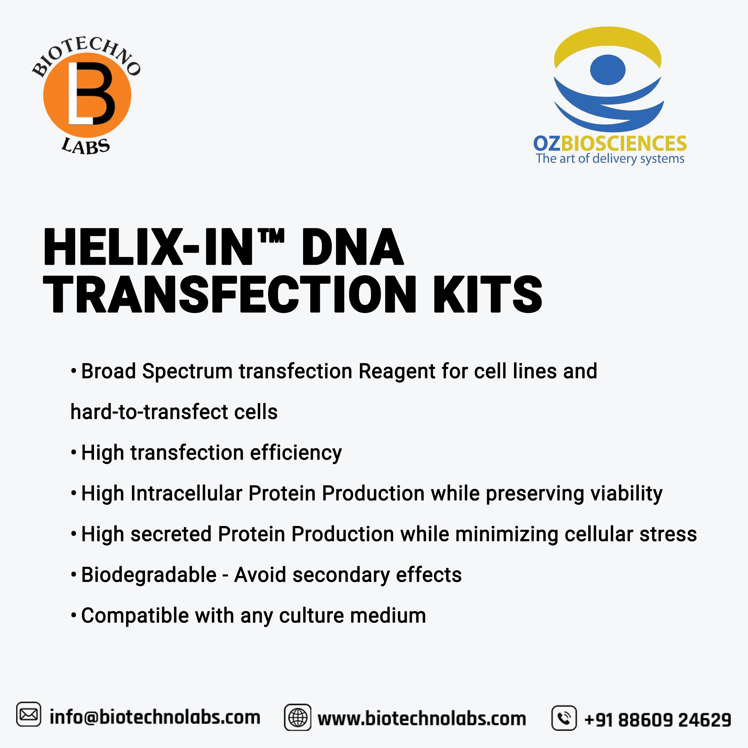 DNA transfection kits by Molecular biologist