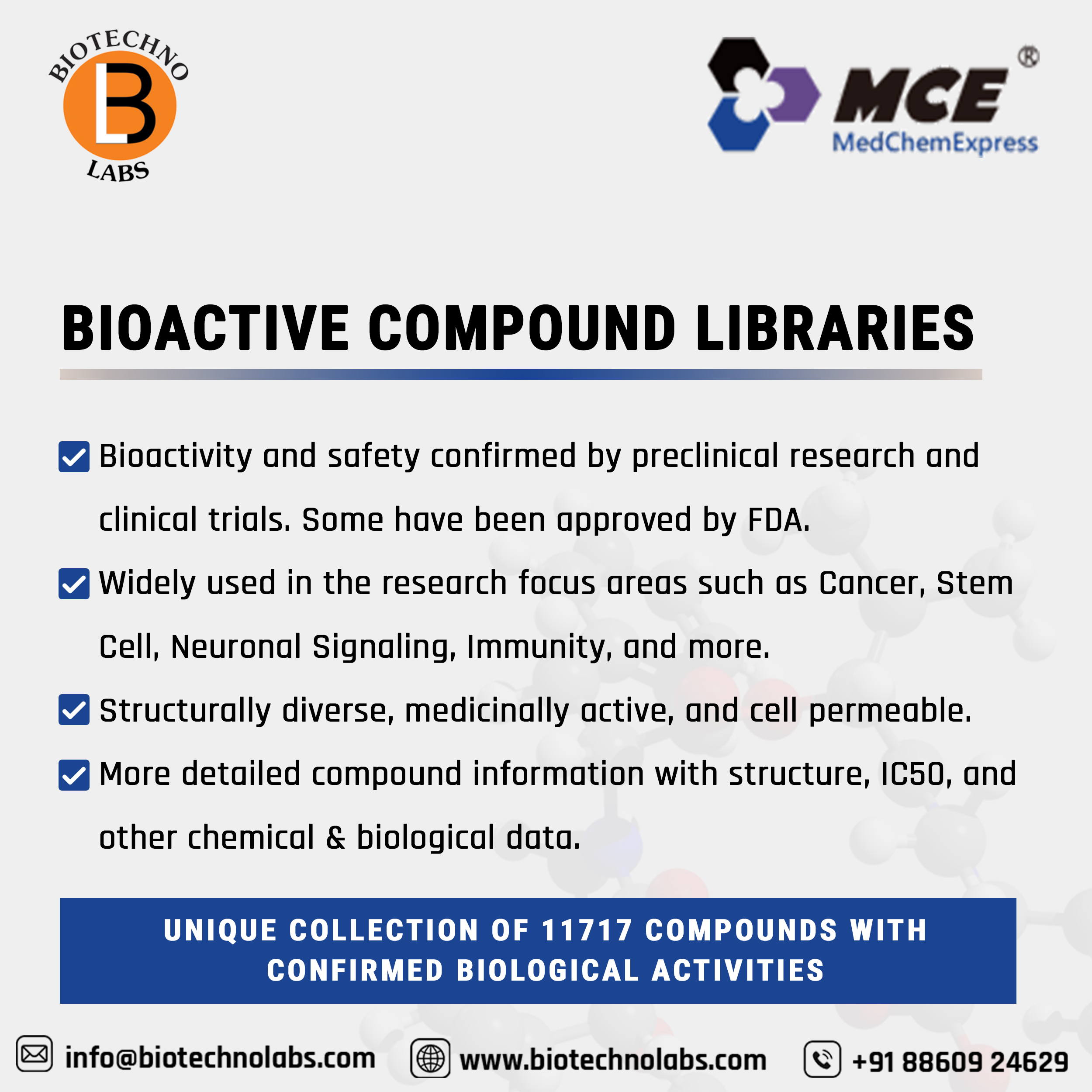 Bioactive compound libraries by MedChemExpress (MCE)