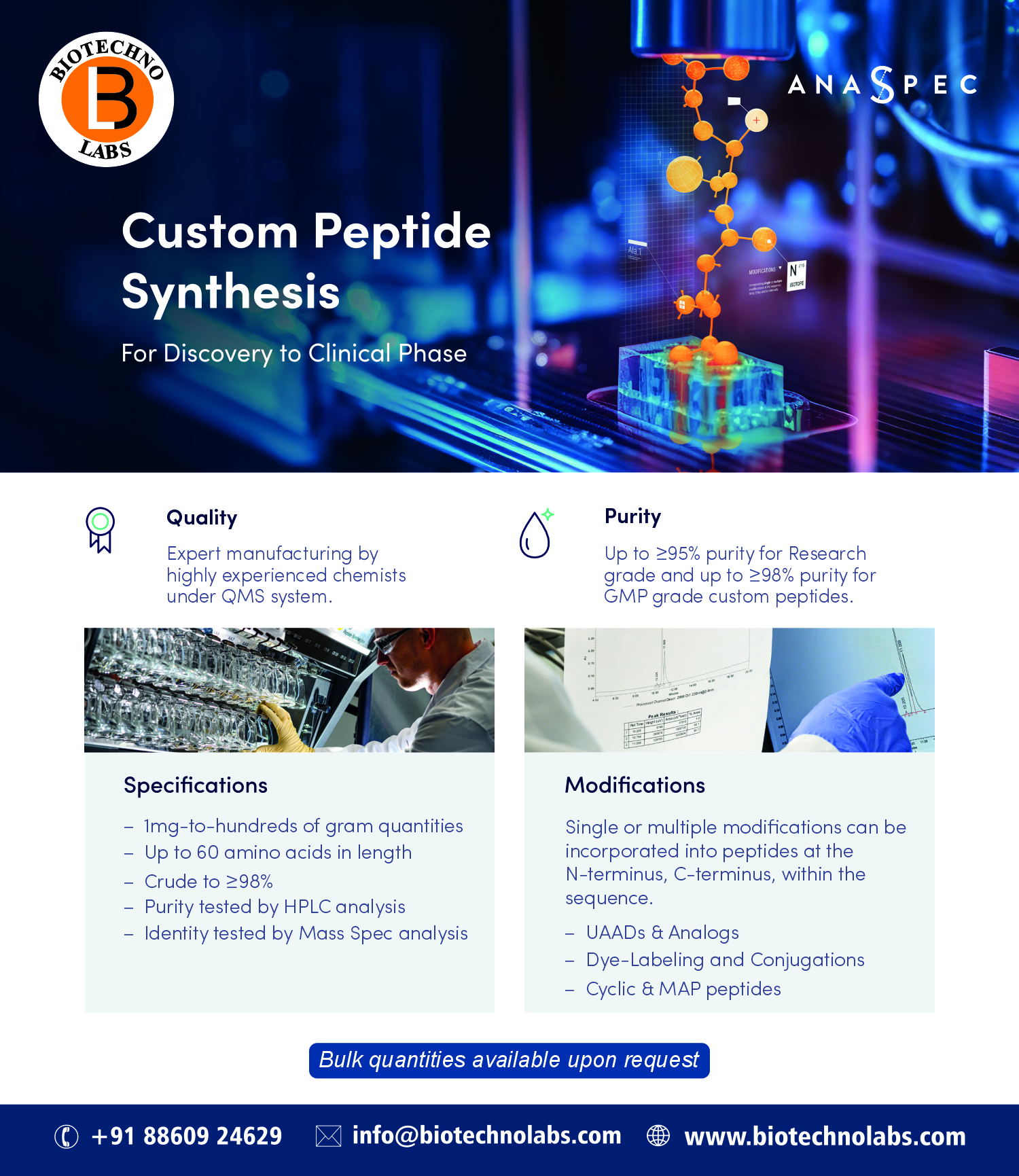 🧬 Custom Peptide Synthesis – From Discovery to Clinical Phase