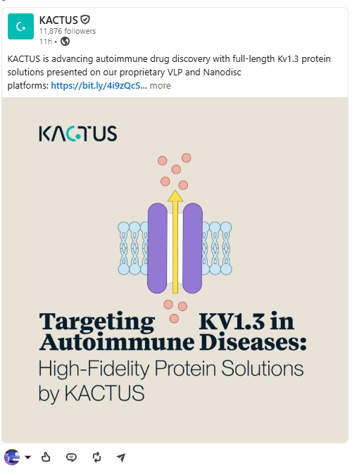 🧬 Advancing Autoimmune Drug Discovery with KACTUS Kv1.3 Proteins